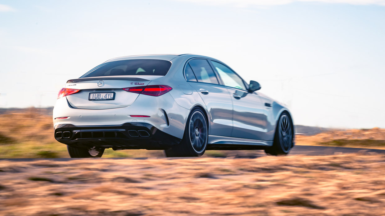 Mercedes-AMG C63 S E-Performance 2024 driving rear