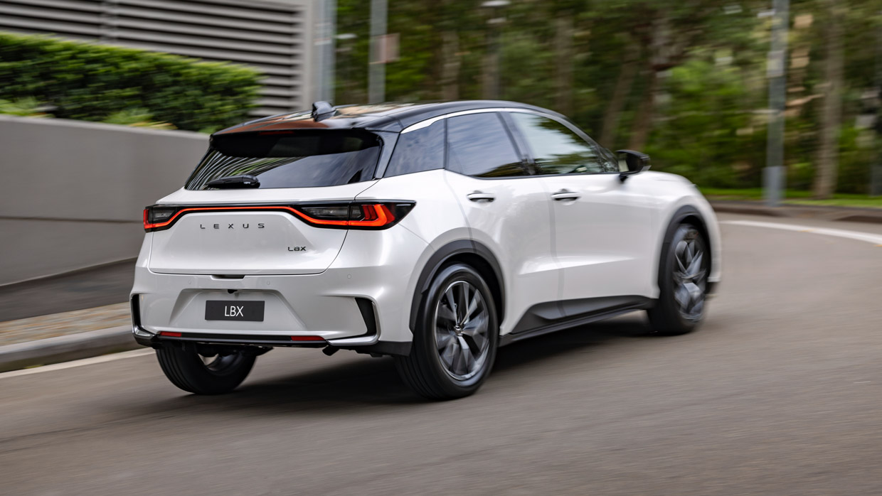 Lexus LBX 2024 driving rear