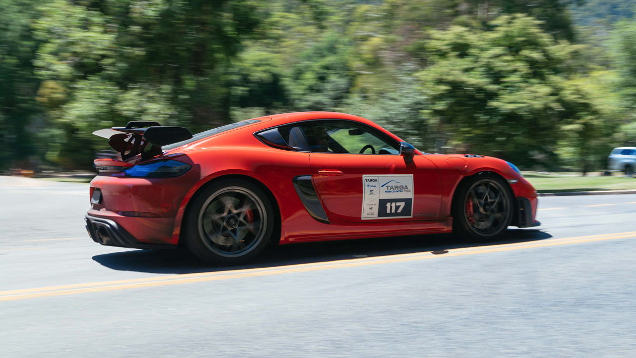 Porsche Cayman GT4 RS 2024 driving rear 2