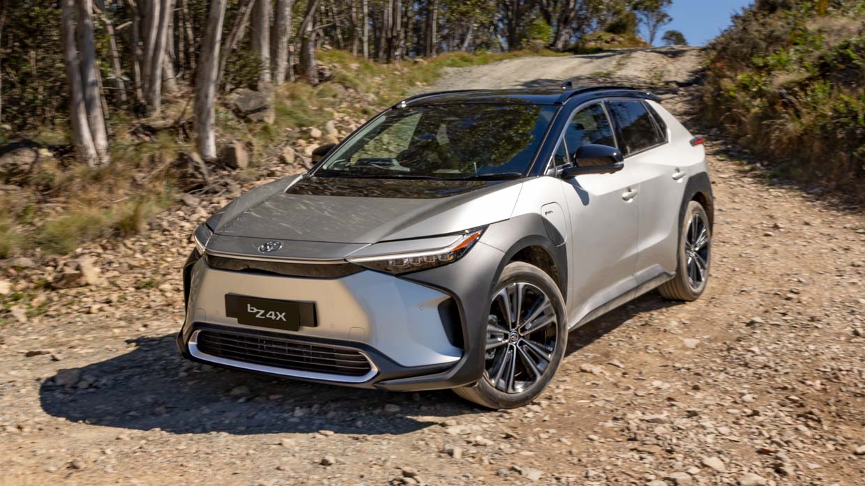 Toyota BZ4X 2024 front 3/4 off-road