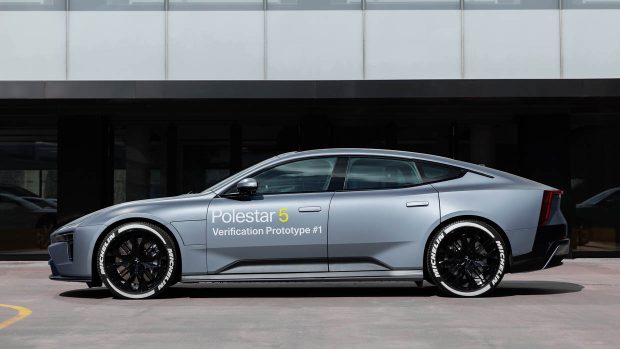 2024 Polestar 5 prototype with StoreDot battery side profile