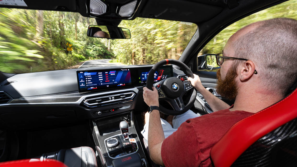 BMW M3 CS 2024 driving interior
