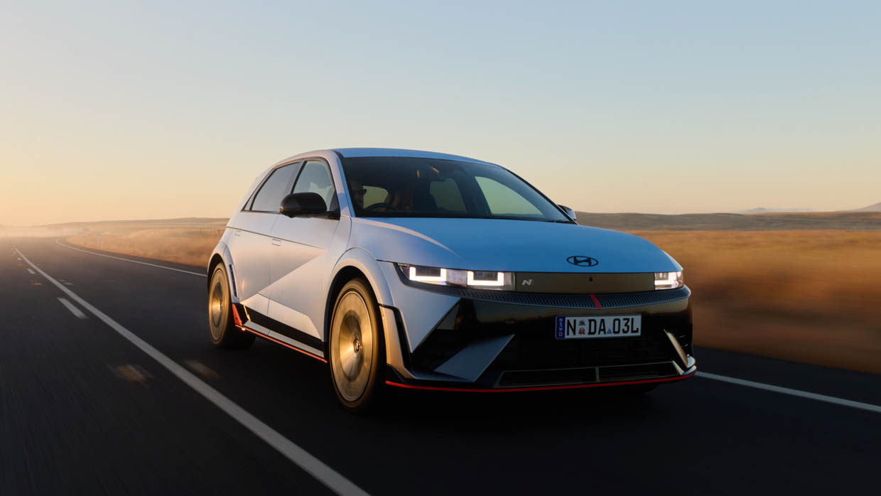 2024 Hyundai Ioniq 5 N front 3/4 driving shot