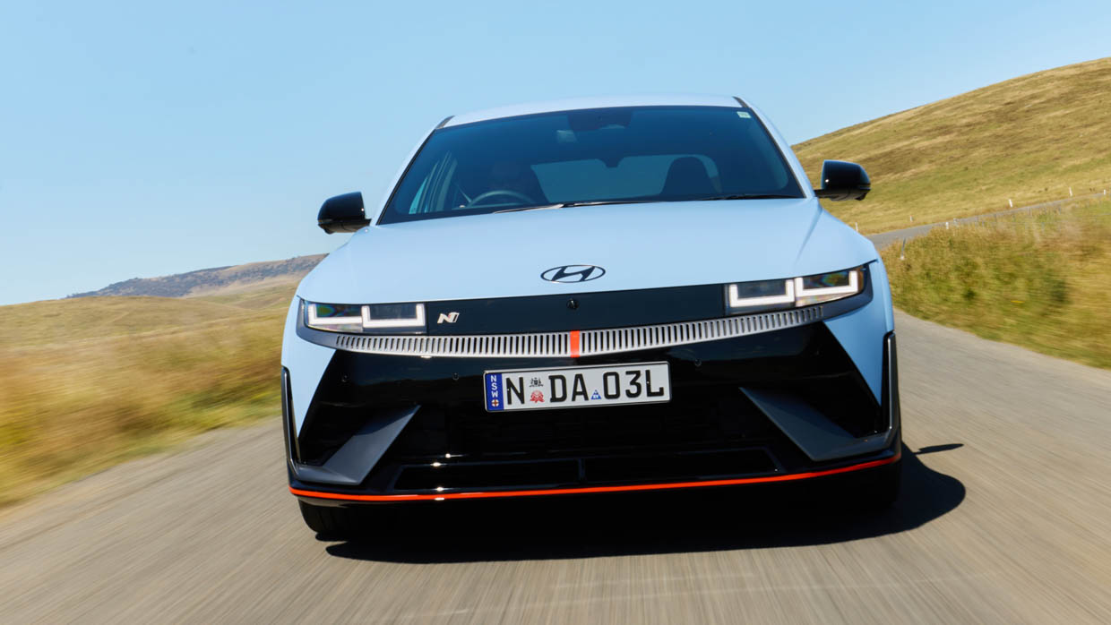 2024 Hyundai Ioniq 5 N front end view driving shot