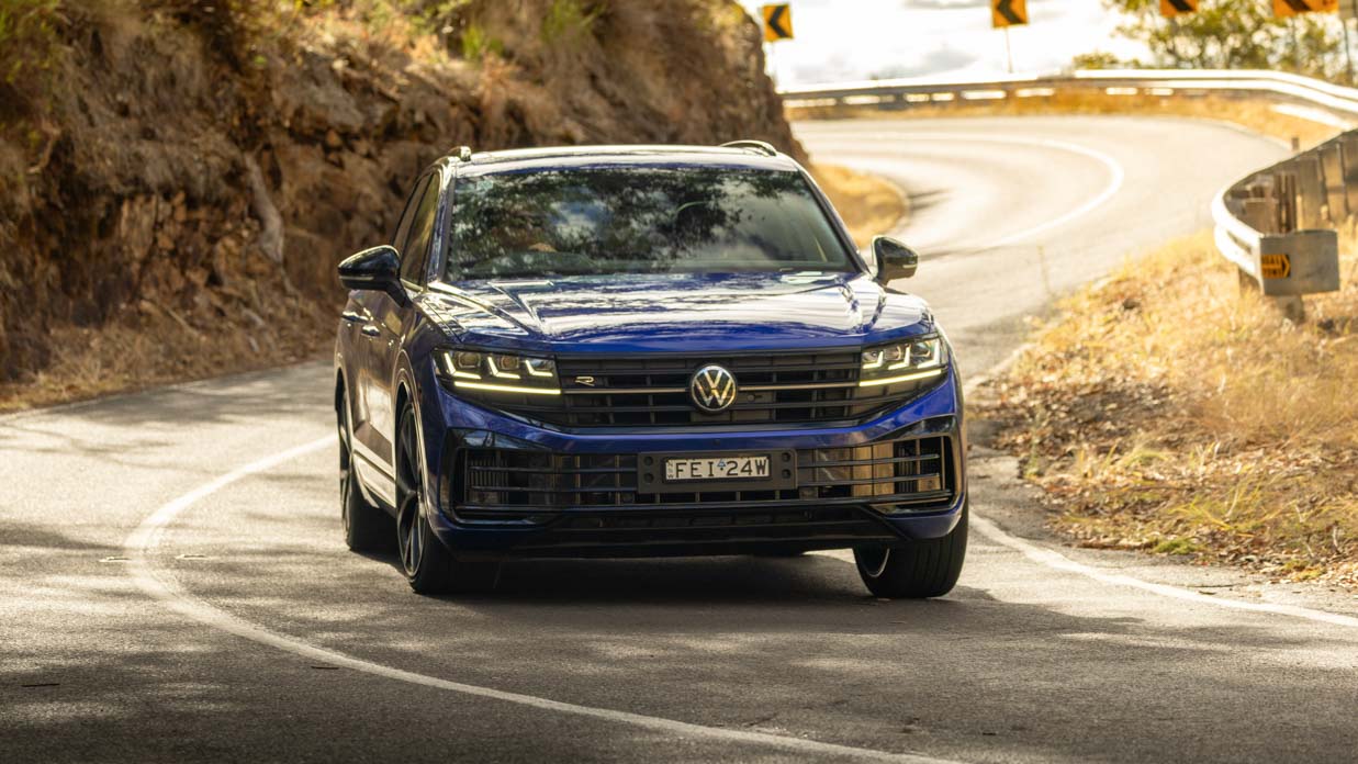 Volkswagen Touareg R 2024 driving front rural