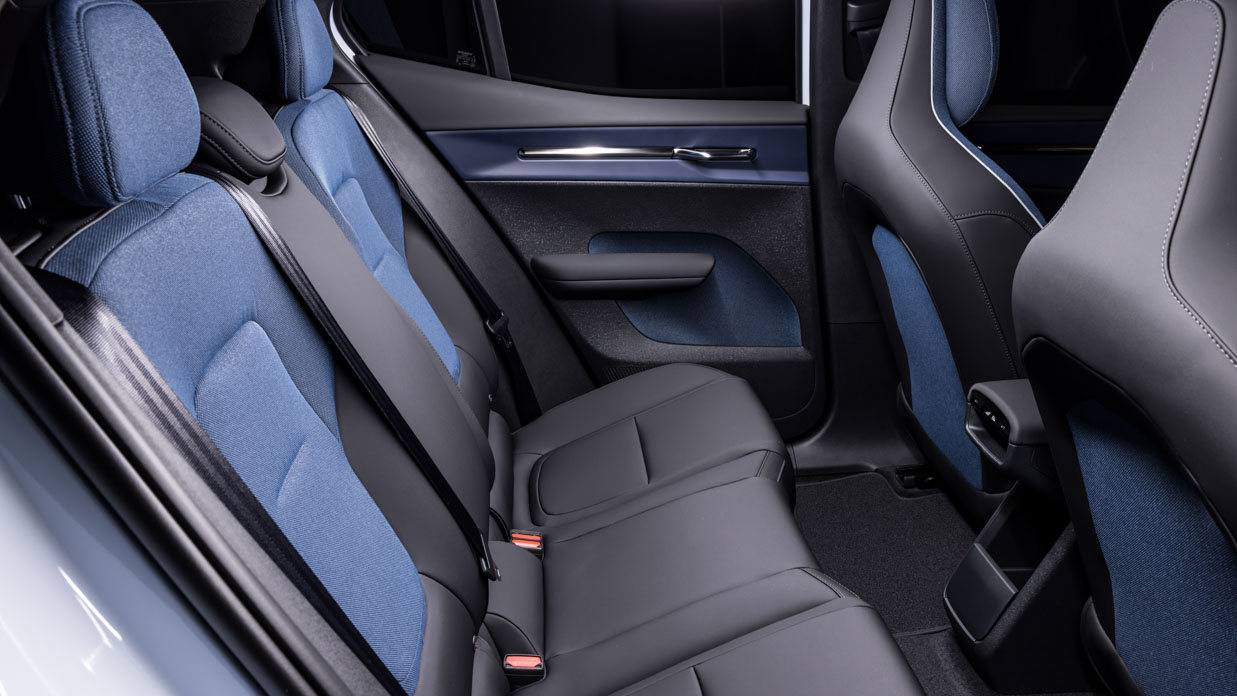 2024 Volvo EX30 interior rear seat wide shot