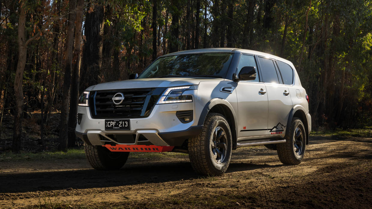 2024 Nissan Patrol Warrior front 3/4 low angle static