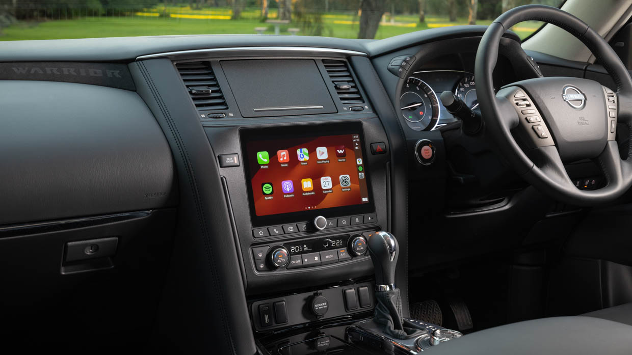 2024 Nissan Patrol Warrior steering wheel and updated screen
