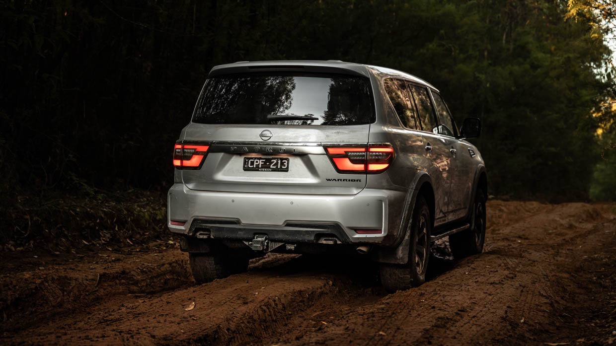 2024 Nissan Patrol Warrior rear angle rut shot