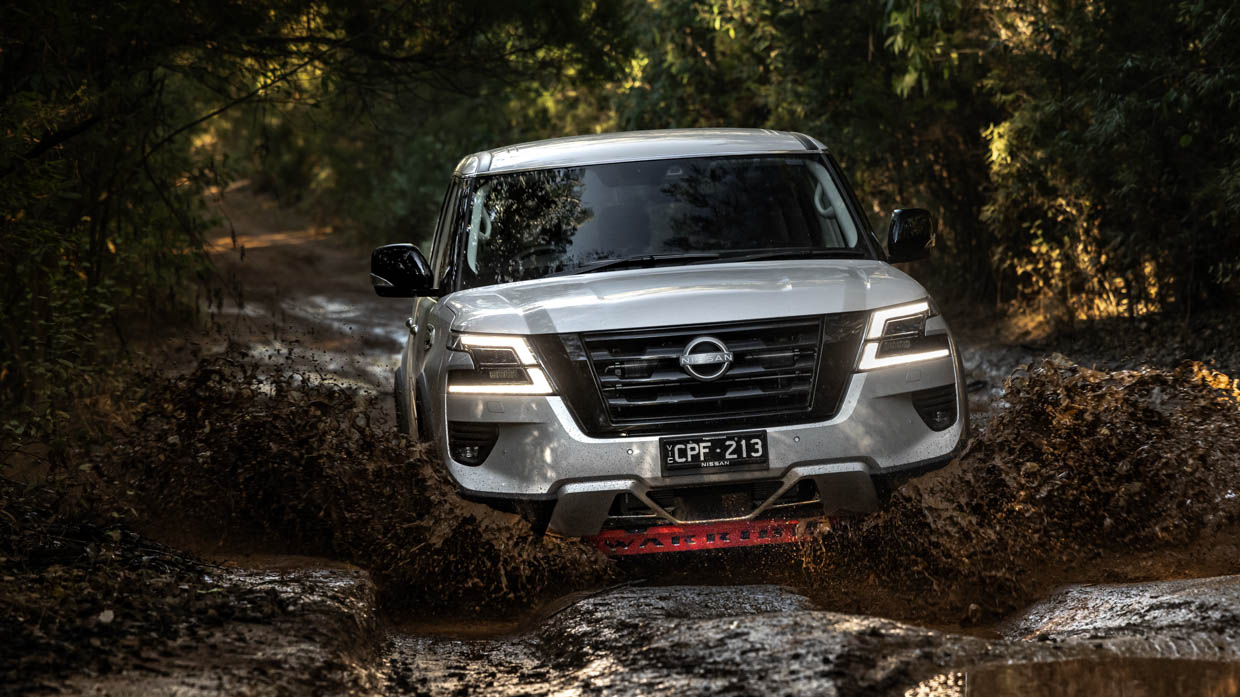 2024 Nissan Patrol Warrior front angle rut driving shot