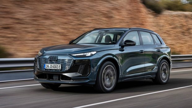 2025 Audi Q6 E-Tron entrance 3/4 riding shot