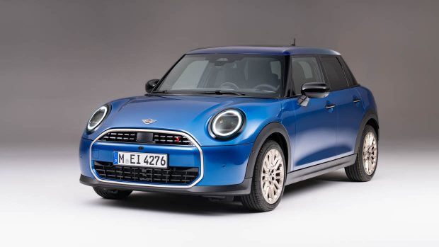 2024 Mini Cooper five-door front 3/4 static characterize