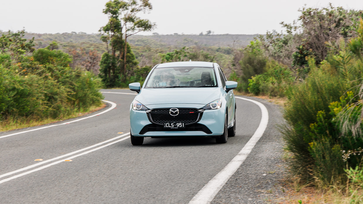 Mazda 2 GT 2024 driving front