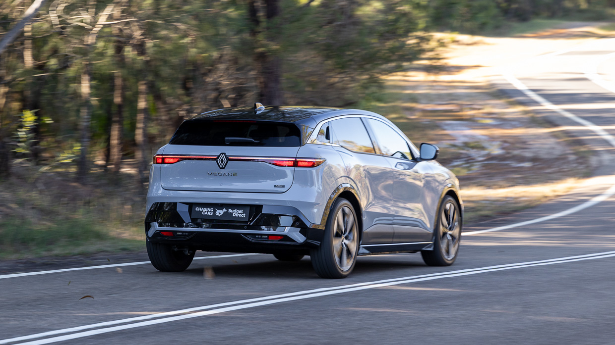 Renault Megane E-Tech 2024 driving rear 2