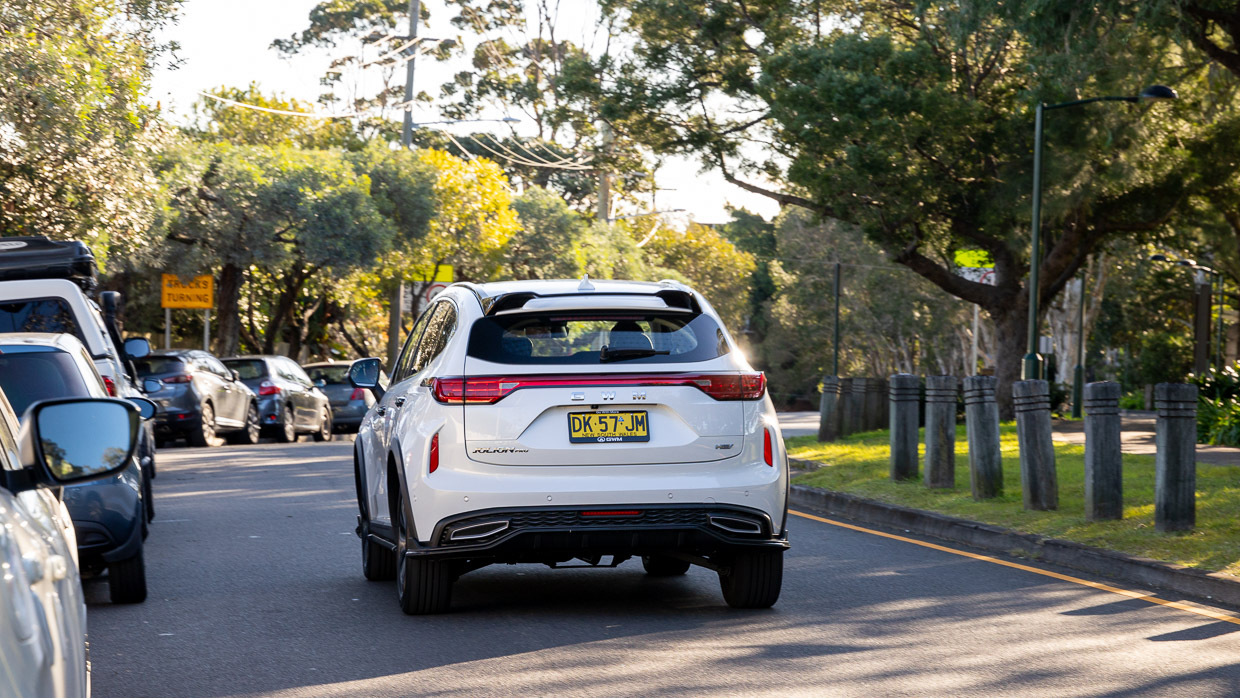 2024 Haval Jolion Hybrid rear angle driving shot on street