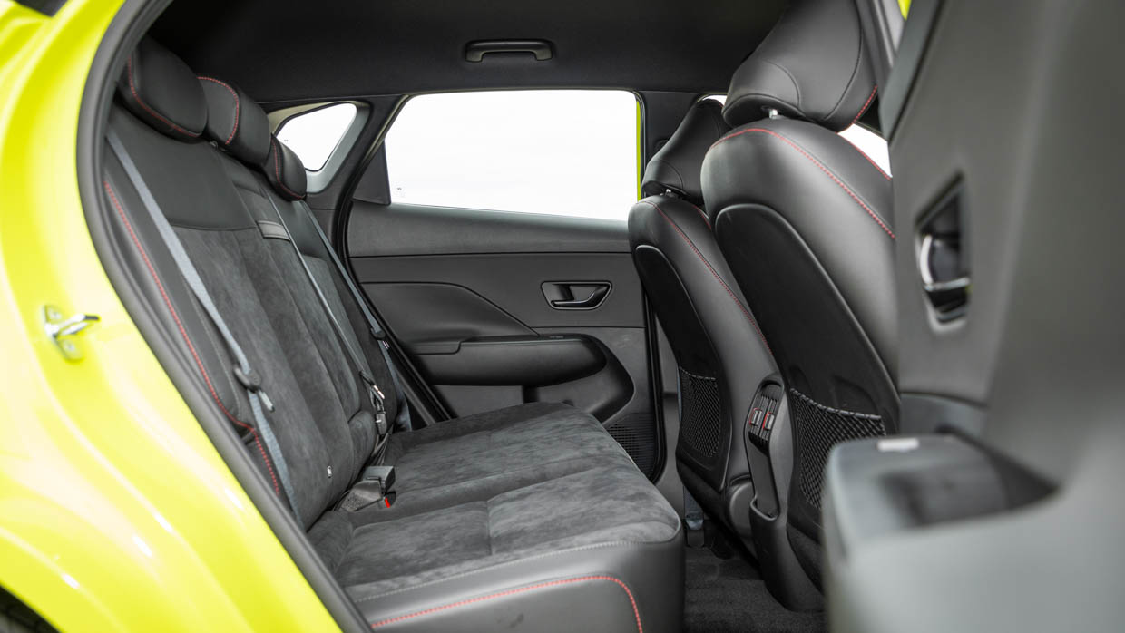 2024 Hyundai Kona Hybrid N-Line side angle rear seat shot