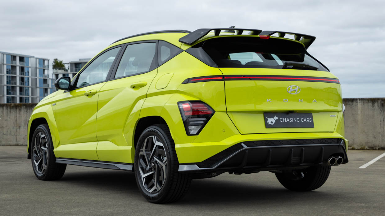 2024 Hyundai Kona Hybrid N-Line rear 3/4 static image