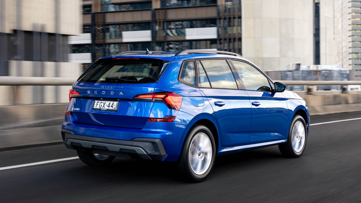 2024 Skoda Kamiq Select rear 3/4 highway driving shot