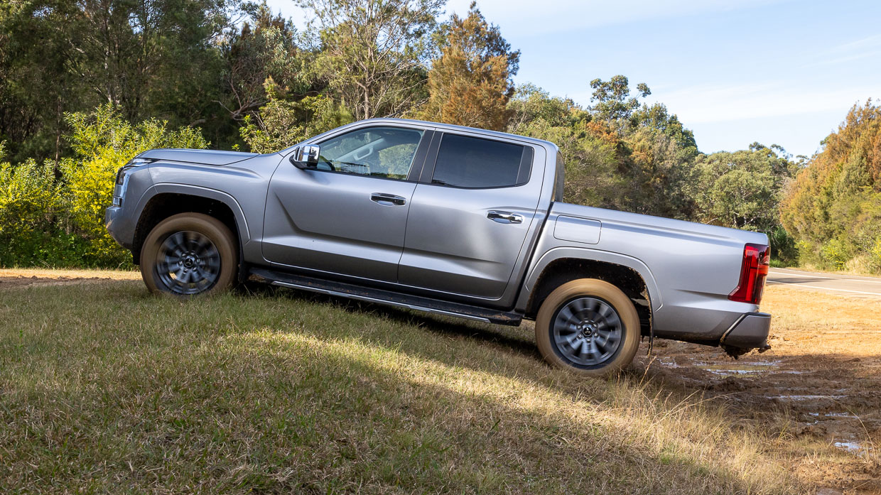 2024 Mitsubishi Triton GLS side angle hill ascent