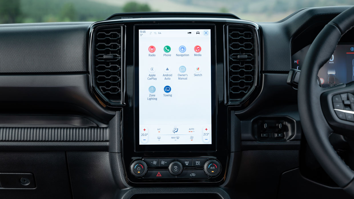 Ford Ranger Tremor 2024 interior screen