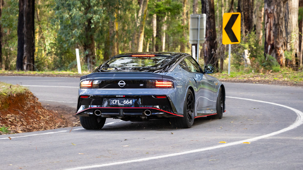 Nissan Z Nismo 2024 driving rear