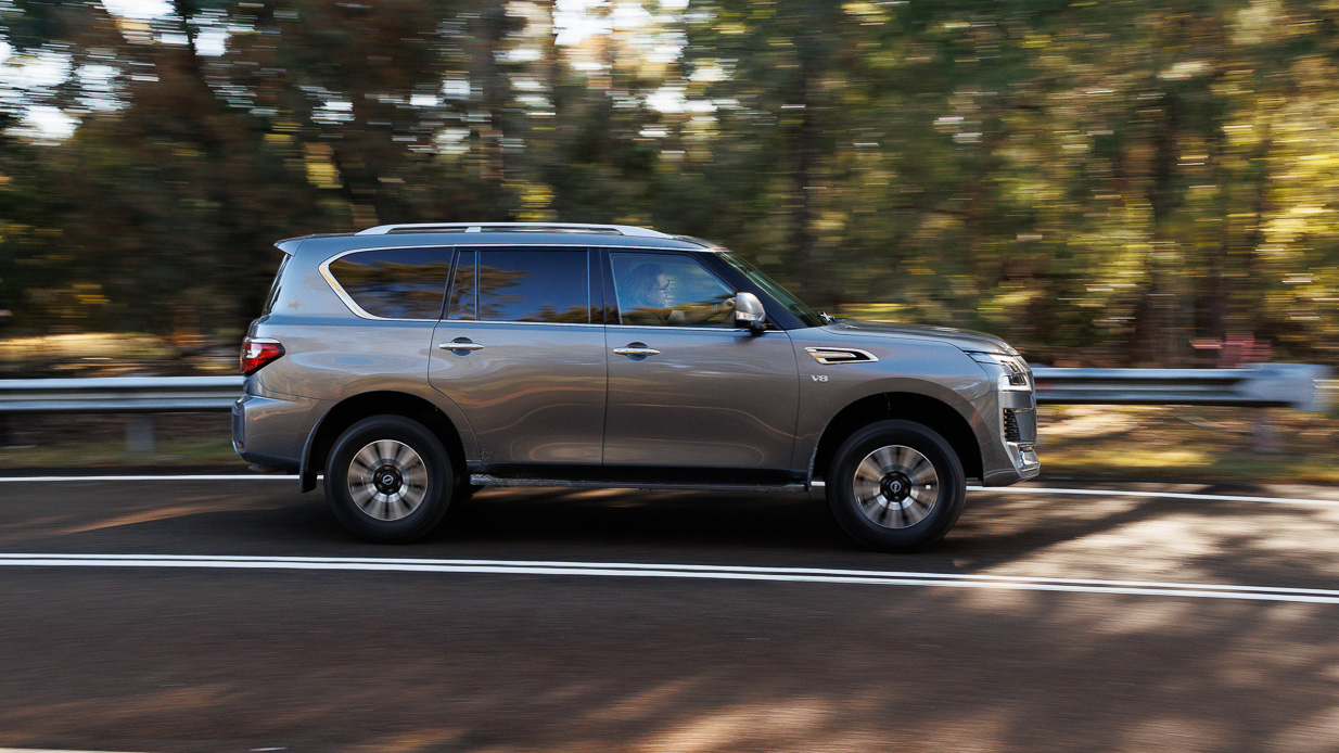 2024 Nissan Patrol Ti-L side profile driving shot 2