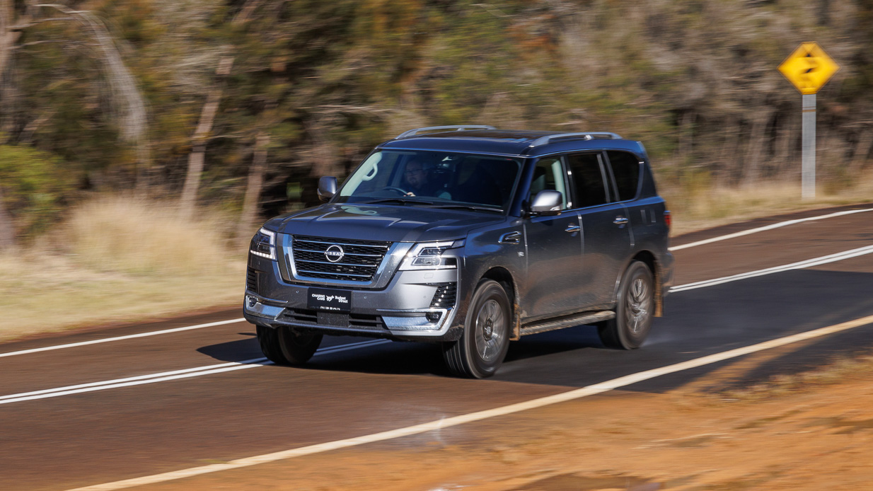 2024 Nissan Patrol Ti-L front attitude riding previous dirt