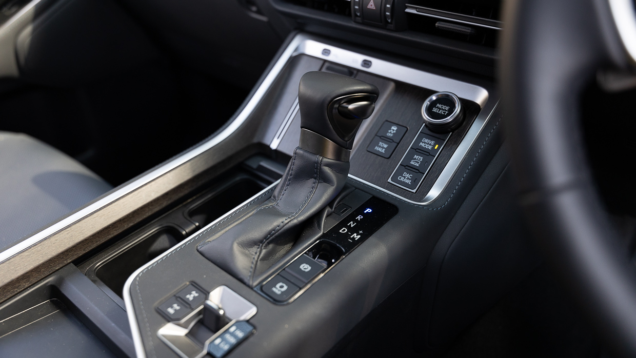 2024 Lexus GX550 Overtrail interior central console with drive selector