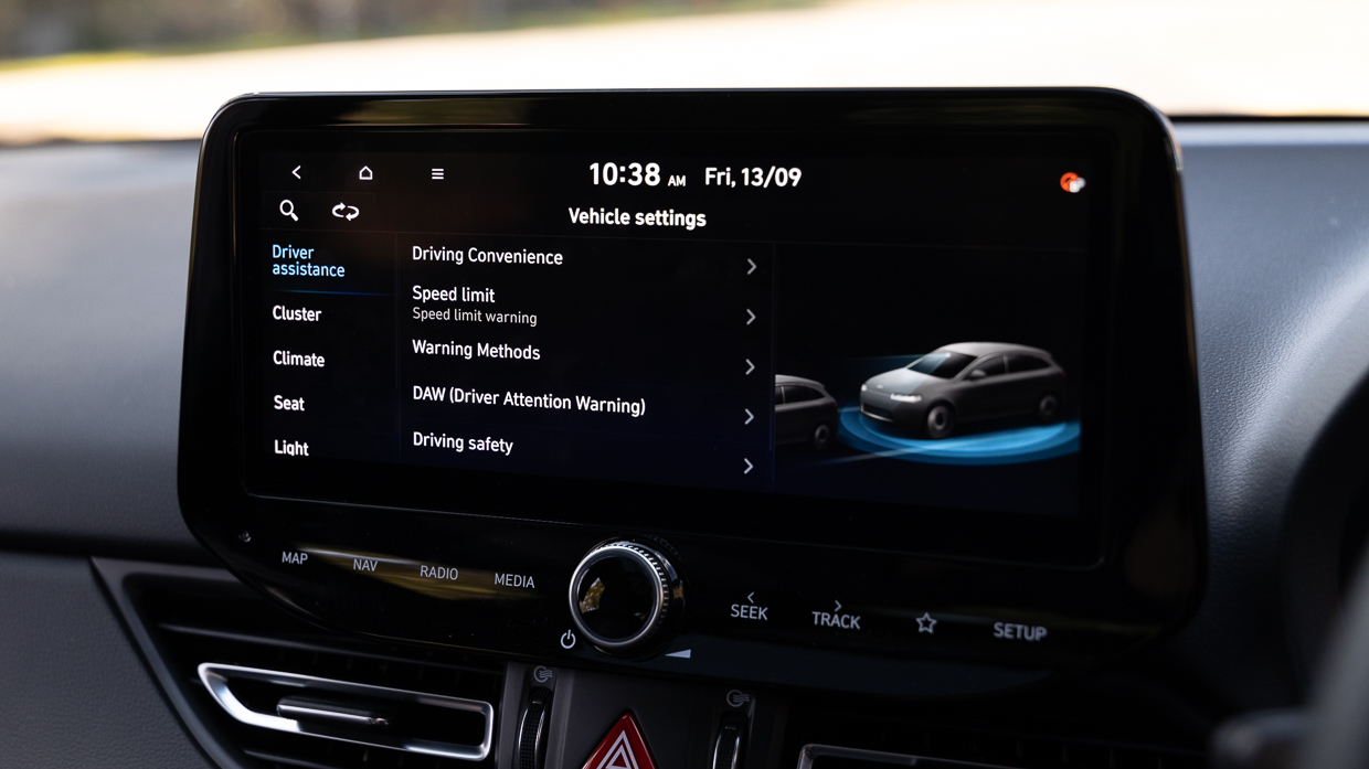 2024 Hyundai i30 N Line interior touchscreen vehicle settings