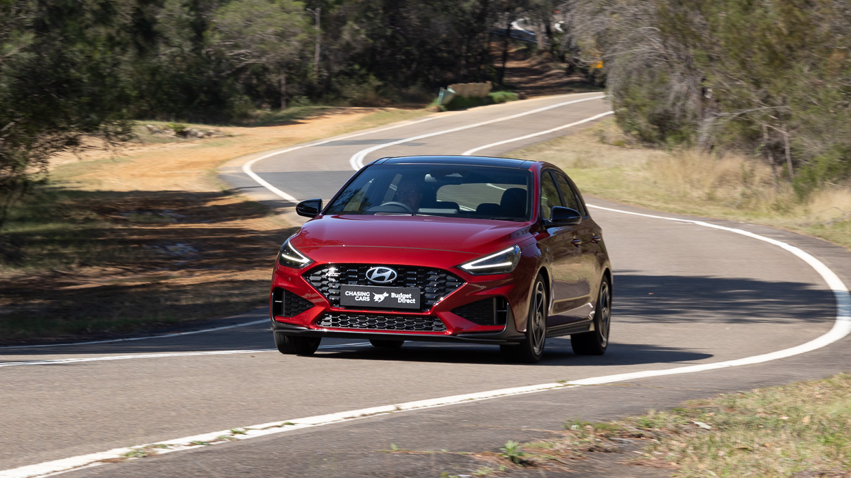 2024 Hyundai i30 N Line front angle driving shot 6