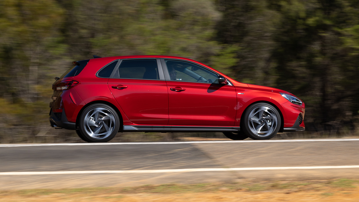 2024 Hyundai i30 N Line side angle driving shot 2