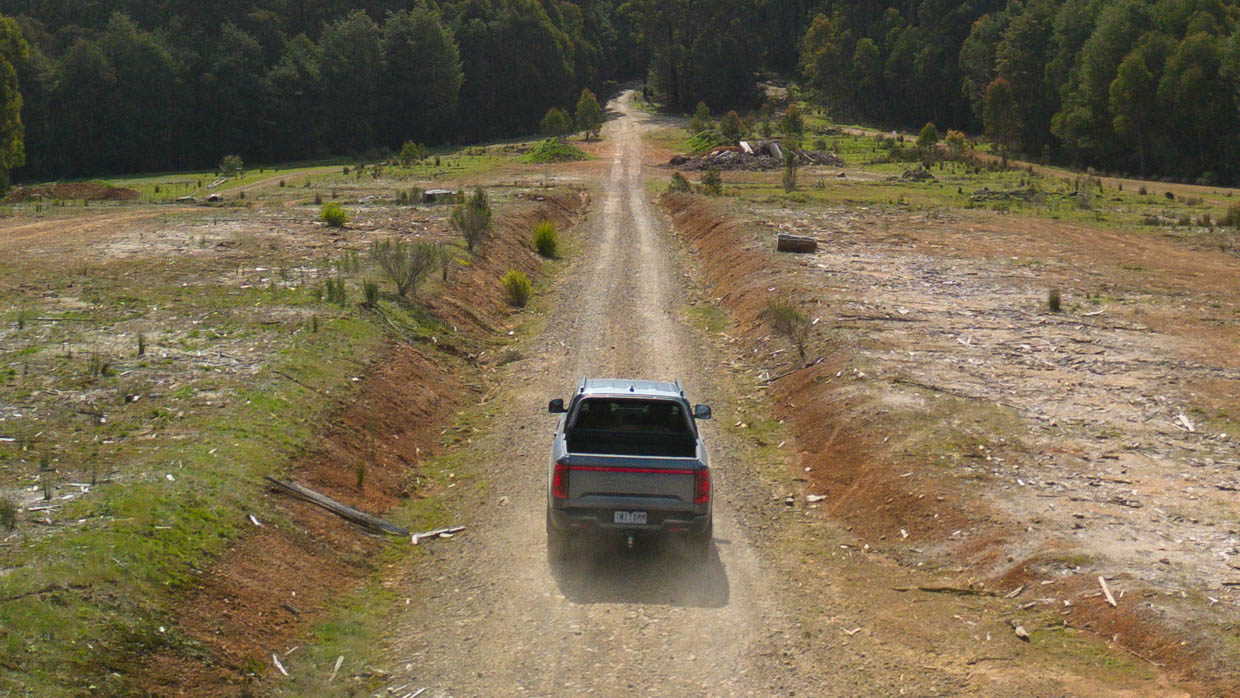 2025 BYD Shark 6 rear shot drone wide