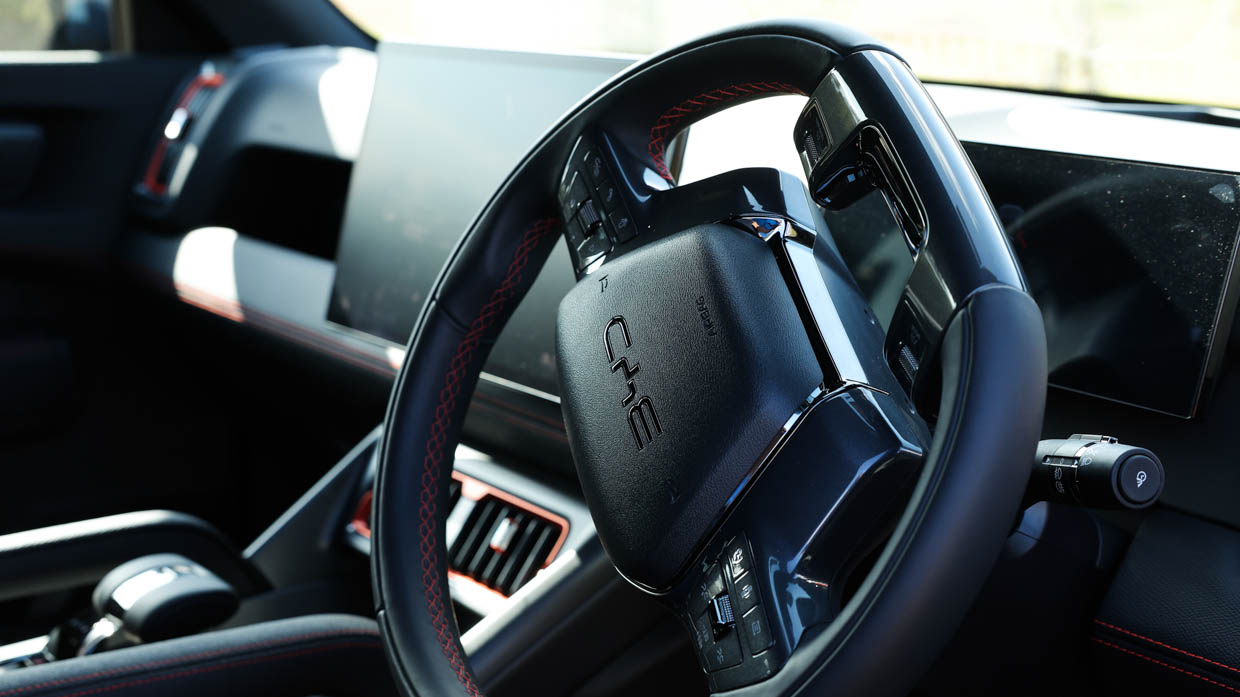 2025 BYD Shark 6 steering wheel turned