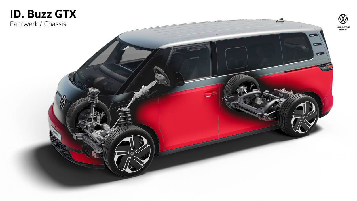 2025 Volkswagen ID Buzz GTX see-through image of chassis