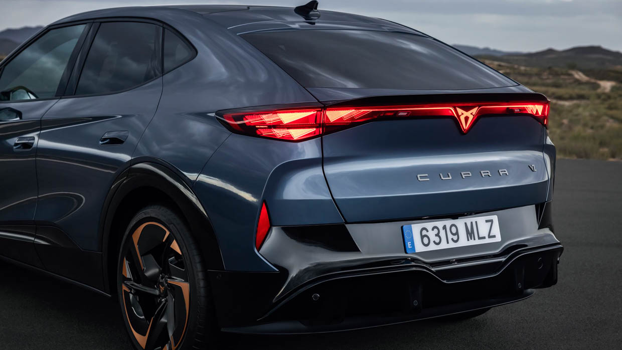 2025 Cupra Tavascan blue rear end detailing
