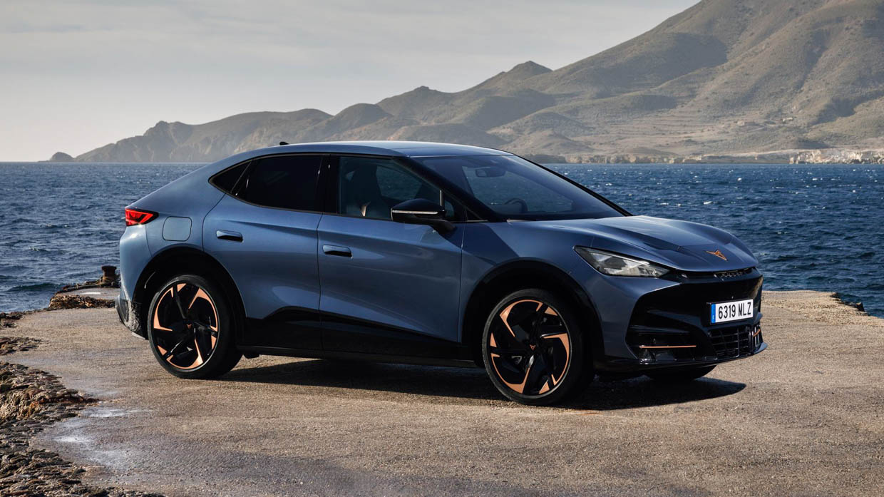 2025 Cupra Tavascan blue by the water