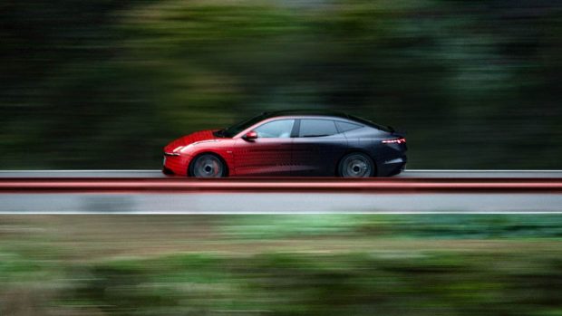 Lynk & Co sedan driving shot