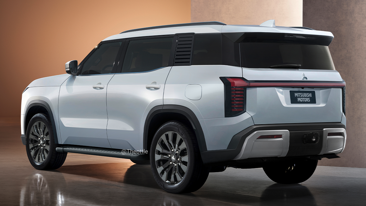 2025 Mitsubishi Pajero render rear 3 4