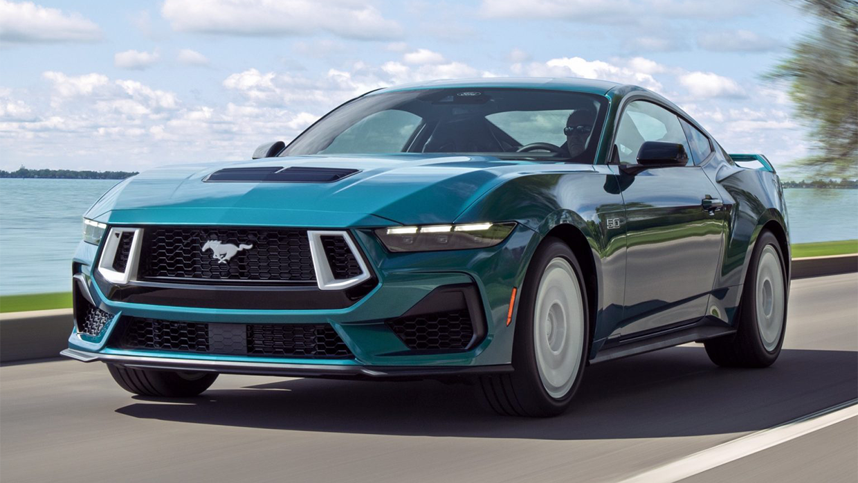2026 Ford Mustang Blue front 3 4