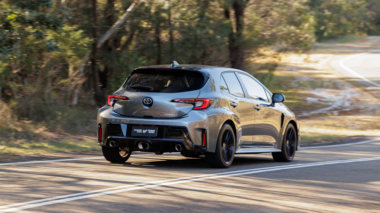 2026 Toyota GR Corolla rear 3 4 driving